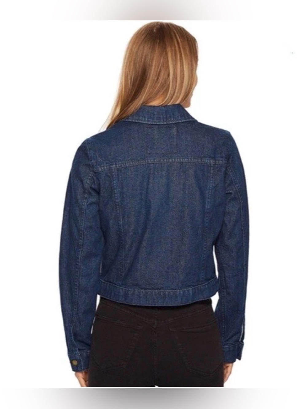 MICHAEL KORS Button Front Denim Jacket 100% Cotton Gold Dark Blue Size L - Picture 4 of 9